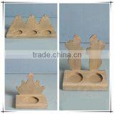 Cheap Unfinished Decorative Craft Wooden Candle Holder Craved thumbnail-1