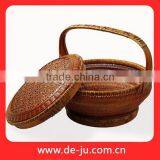 Knit Natural Bamboo Antique Hanging Basket thumbnail-1