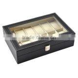 2017 Hot Selling 12 Slot PU Carbon Fiber Pattern Packing Box For Watch, Exquisite Display Boxs For Watch thumbnail-3