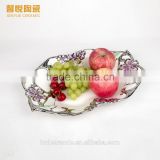 Wholesale golden electroplating fruit departed plate,ceramic plate wholesale in stock