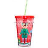 Cheap Factory Audit 16oz Plastic Straw Cup for Christmas Sale thumbnail-1