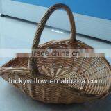 White Wicker Basket With Handle thumbnail-4