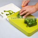 color vegetable cutting board with drawer