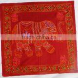 Embroidery Work Indian Cotton Wall Hanging Elephant Design Tapestry thumbnail-2
