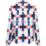 New Ladies' Fashion Long Sleeves Allover Print High Quality and Direct Manufacture Ladies Basic Blouse thumbnail-3