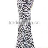 MGOO Elegant Leopard Print Maxi Skirt For Women Sublimation Sexy Long Skirt Knitted Stretch Muslim Skirts thumbnail-4