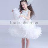 White Flower Girls Dress With Rhinestone Angel Dresses thumbnail-5