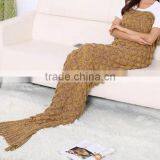 Adutls Ladies Kids Fish Scale Oyster Seamaid Mermaid Knitted Blanket thumbnail-4