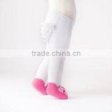 Ruffle Bum Baby Tights With Mary Jane Bow Shoes Bubble Gum Pink Cotton Leg Warmer for Baby thumbnail-2