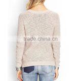 Simple Pure Cotton Blank Fashion Loose Women Sweater for Autumn thumbnail-3