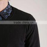 Round Neck Long Sleeve Rib Knit Hem Latest Sweater Design for Men thumbnail-3