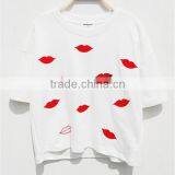 Apparel Women Clothing Custom t Shirt Short Sleeve Shirt Women Blouse Casual White Slim t Shirt Guangzhou Factory Cheap Price thumbnail-2