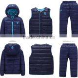 Custom Made New Design Casual Children Kids 3 Pcs Winter Clothing Sets(jacket+vest+pants) thumbnail-6