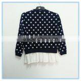 Wholesale 100% Cotton Girls Dot t Shirt Navy Background White Dot t Shirt Children Casual Wear thumbnail-2