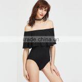 Flounce off Shoulder Stretch Bodysuit Hot Design Lady Clothing thumbnail-3