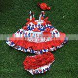 2016 New Baby Girl 4th of July Swing Outfits Little Girls Swing Top Bloomer Set May Memorial Day Outfits With Headband thumbnail-1