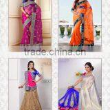 Elegant Golden & Red & Green Color Combination Blooming Bliss Designer Sarees Collections thumbnail-6