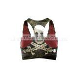 Pirate Skull Flag Yoga Fitness Push Up Bra With Red Inner Made With High Quality Supplex thumbnail-2