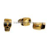 Zinc Based Alloy 3D Spacer Beads Skull Gold Tone Antique Gold thumbnail-3