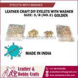 Golden Color Leather Craft Eyelets With Washer at Reasonable Price