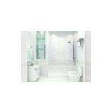 5mm Bent Decorative Bathroom Shower Toughened Glass Clear / White . Beveled Edge