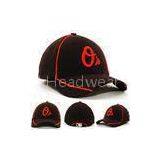 Black / Red Custom Flex Fit Hats Popular Skater Outdoor Baseball Team Hats thumbnail-1