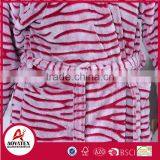 Factory Wholesale Zebra Cut Pattern Flannel Fleece Bathrobe Women Sleepwear thumbnail-5
