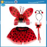 Ladybug Wings Tutu Set Mascot Costume for Party Dressup