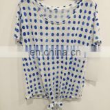 Coarse needle dot printing on women's t-shirts with short sleeves