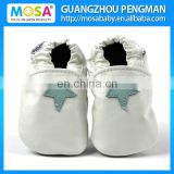 Baby Genuine Leather Casual White Shoes With Blue Star Pattern