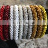 Glass Seed Bead Bracelet crochet handmade bangle