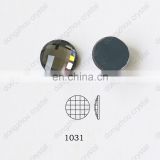 DZ-1031 round black diamond color flat back glass stones for jewelry