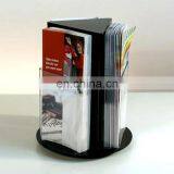 Black rotating PMMA document display stand plexiglass document display rack acrylic document holder