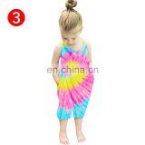 Wholesale Summer Tie Dye Overall Children Boutique Girl Romper thumbnail-1
