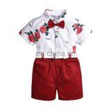 Baby Clothes Boy Gentleman Suit Bow Tie Short Sleeve Shorts Summer Two-piece Newborn Baby Boy Clothes thumbnail-3