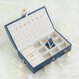 2021 Custom Logo Small PU Leather Jewelry Box Organizer Velvet Travel Earring Ring Necklace Storage Case For Girls thumbnail-4