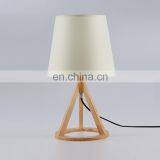 European Style 3 Legs Triangular Wooden Table Lamp Reading Lights Best Sale E27 Table Lamp for Bedroom thumbnail-2