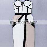 Summer Dress 2015 New Fashion Women Strap Blue Beige Black V Neck Strap Women Sey Mini Evening Party Bandage Dresses Bandage Bod thumbnail-4