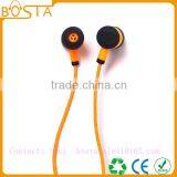 Sports Sweat-proof Wholesale Shiny Orange Soft Ruberized String Bluetooth Earphones thumbnail-2