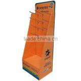 Custom Printed Cardboard Floor Display With Plastic Peg Hooks