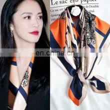 Wholesale Spring and Summer New Artificial Silk Female Scarf 90cm Satin Square Silk Scarf Sunscreen Beach Towel thumbnail-3