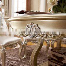 High Quality European Antique Wooden Round Dinning Table Set 6 Chairs thumbnail-3