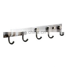 Bathroom 304 Stainless Steel Wall Robe Clothes Hanger Hooks black Wall Mounted