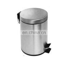 Stainless Steel Round Pedal Bin Rubbish Step Trash Can With Inner Bucket And LId thumbnail-3