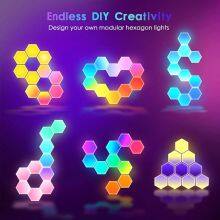 16 Million Colors DIY Geometry Splicing Hexagon Light Rgbic APP Control Cool Music Sync LED Gaming Light Smart Wall Lamp thumbnail-3