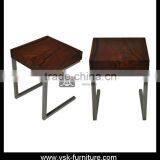 CT-007 Special Design Stainless Steel Side Table With Wood Top thumbnail-1