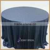 SQN#34 Wholesale Cheap Dark Navy Shiny Sequin 120 Round Tablecoloth thumbnail-1