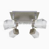 Metal Spot Light Satin Nickel Finish With Crystal Lamp Shade thumbnail-1