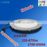 HOT!HOT!!!3 years Warranty Round Energy save and safety 9W led panel light led ceiling lights