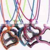 2015 New Arrival Colorful Heart Shaped Floating Lockets Necklace thumbnail-1